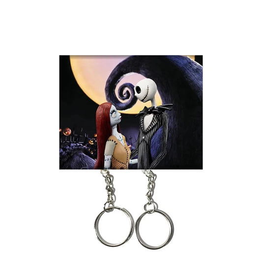 1set Couple Keychain Hanger Wall Key Holder Home Decor Cartoon Kawaii Key Pendant Backpack Key Ring Storage Rack For Lover Gifts